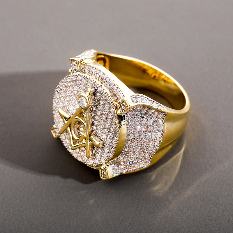 Hip Hop Chunky Signet Vintage Mason Rings For Male Men