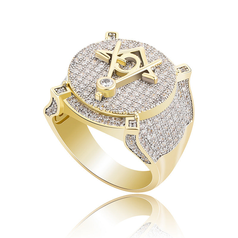 Hip Hop Chunky Signet Vintage Mason Rings For Male Men