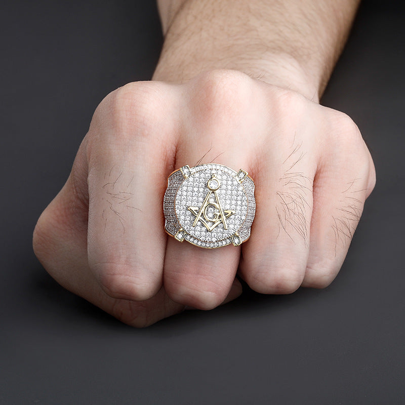 Hip Hop Chunky Signet Vintage Mason Rings For Male Men
