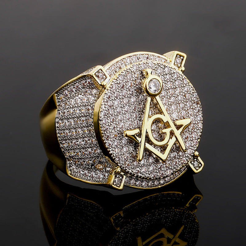 Hip Hop Chunky Signet Vintage Mason Rings For Male Men