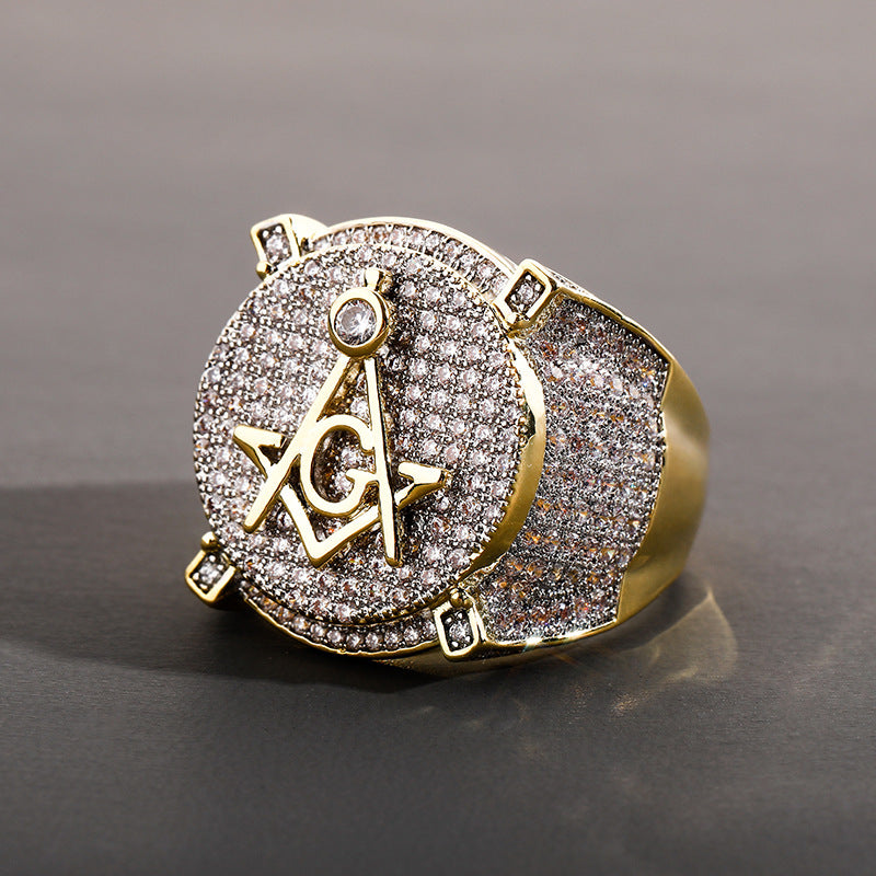 Hip Hop Chunky Signet Vintage Mason Rings For Male Men