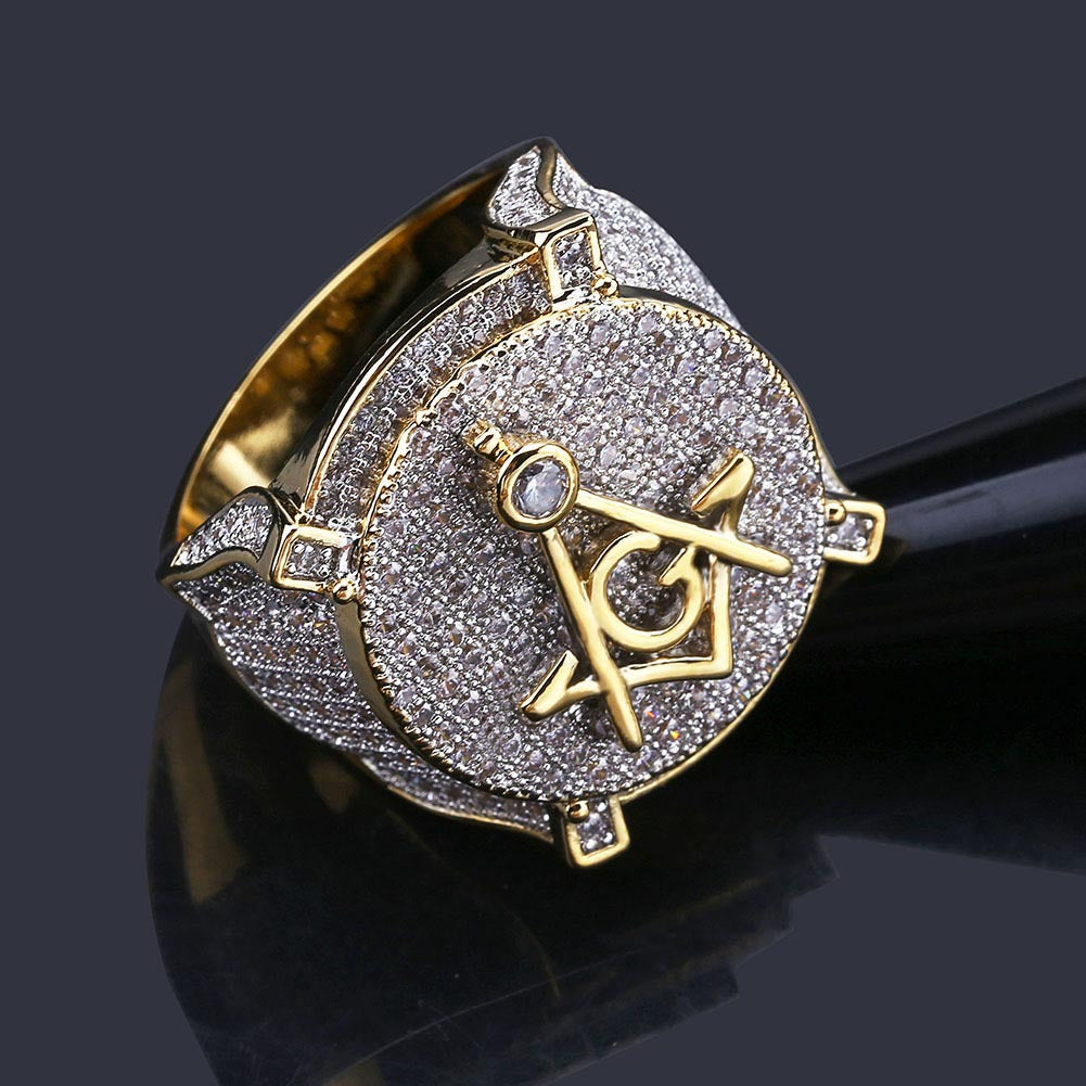 Hip Hop Chunky Signet Vintage Mason Rings For Male Men