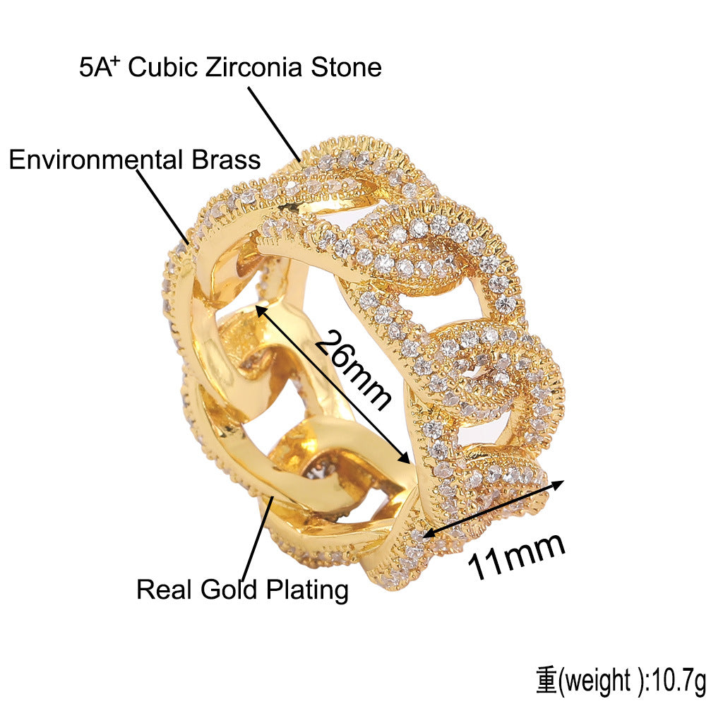 Fashion Classic CZ Cuban Prong Charm Ring Jewelry