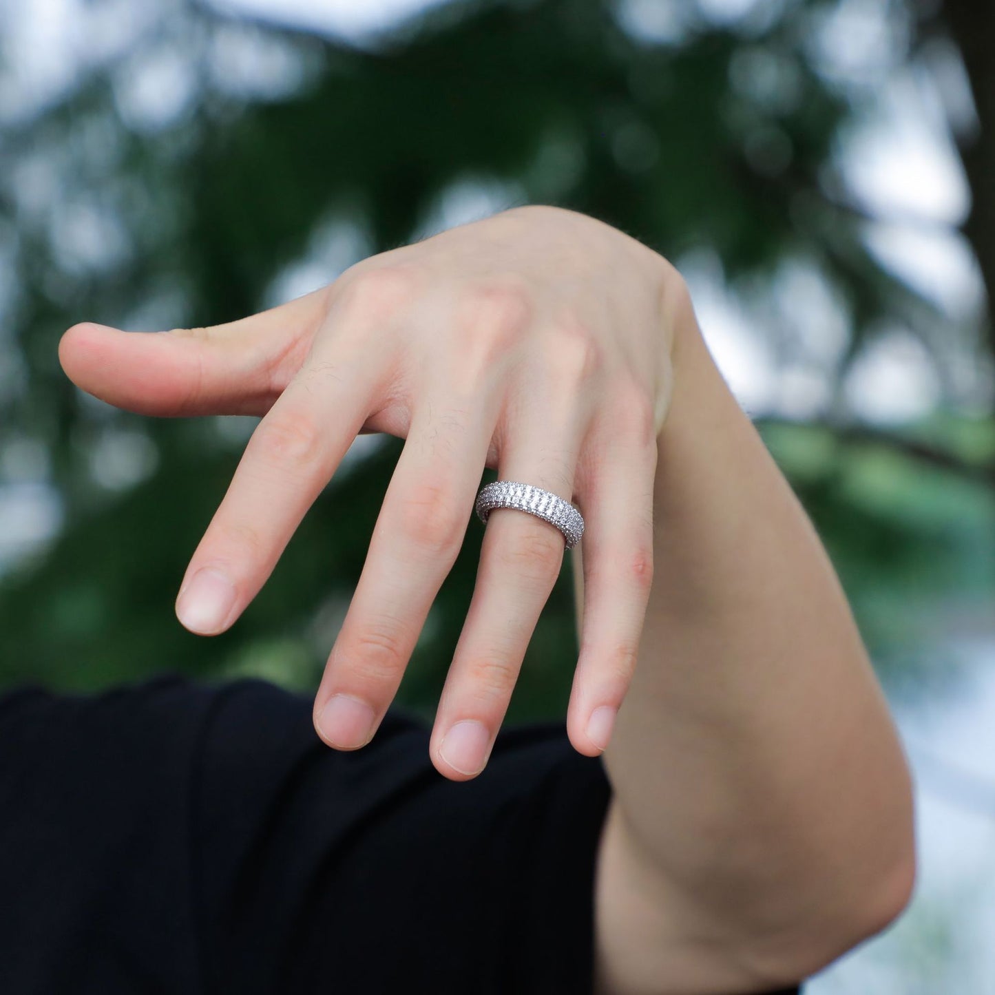 S925 Sterling Silver Micro Insert Zircon Ring Silver Ornaments Jewelry