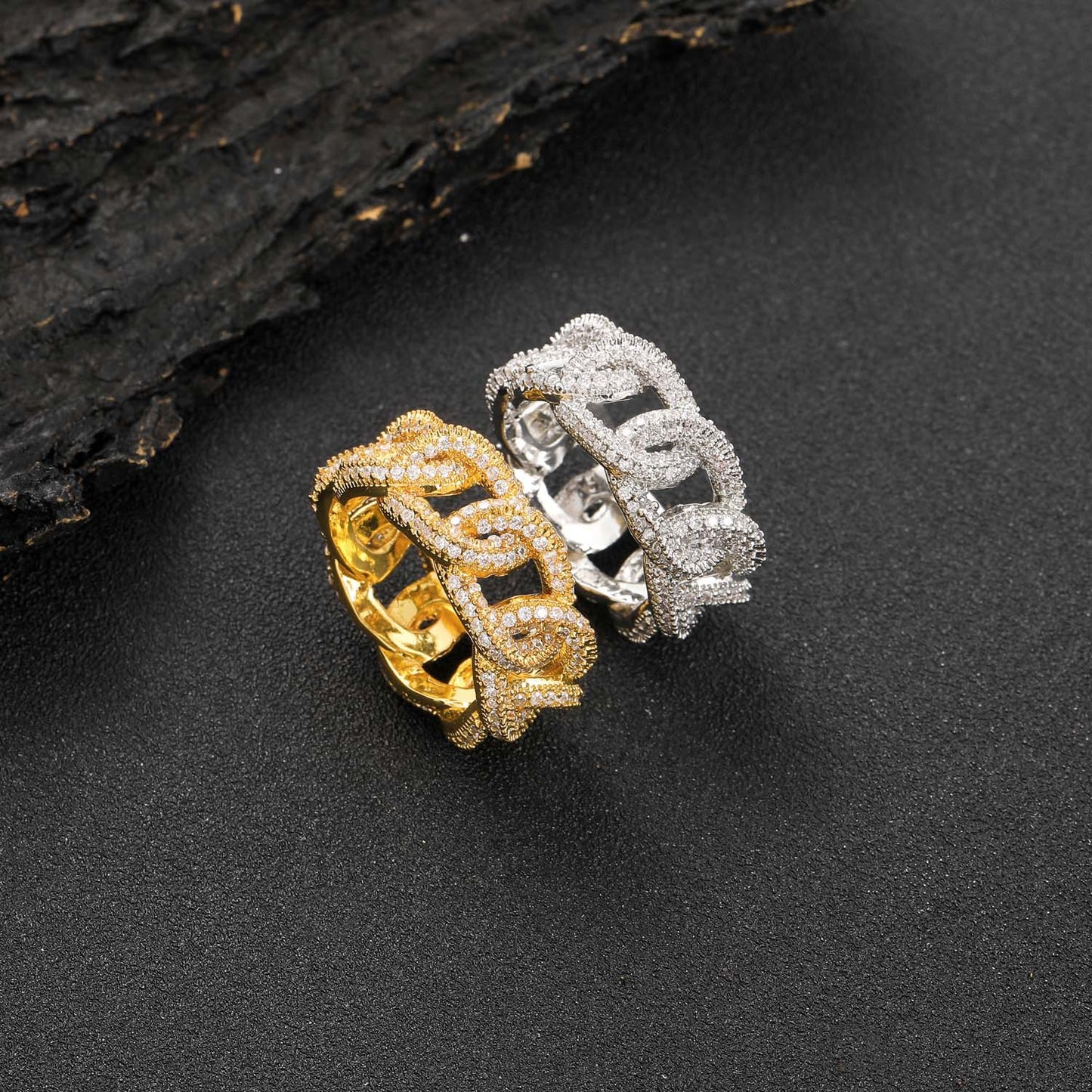 Fashion Classic CZ Cuban Prong Charm Ring Jewelry