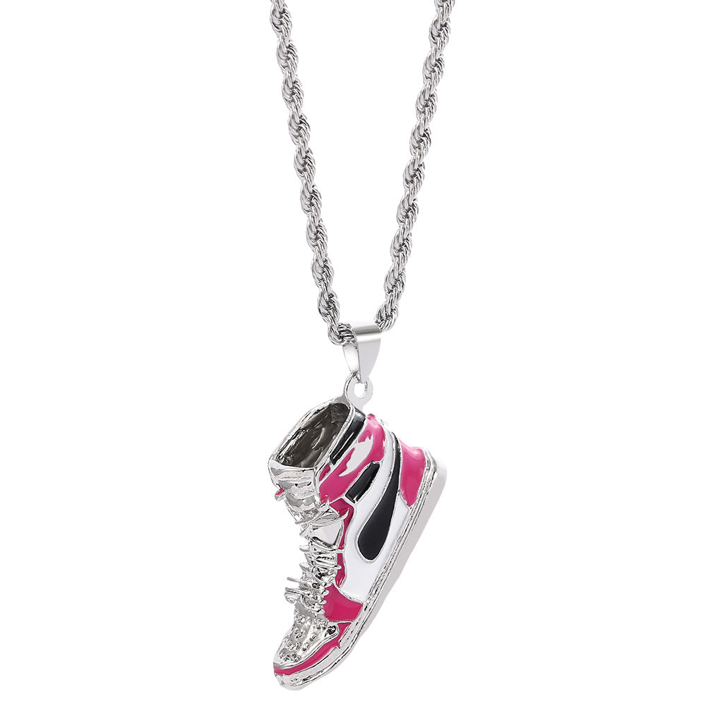Four Colors Ball Shoes Fashion Personality Hip Hop Cool Handsome Creative Pendant Necklace Jewelry
