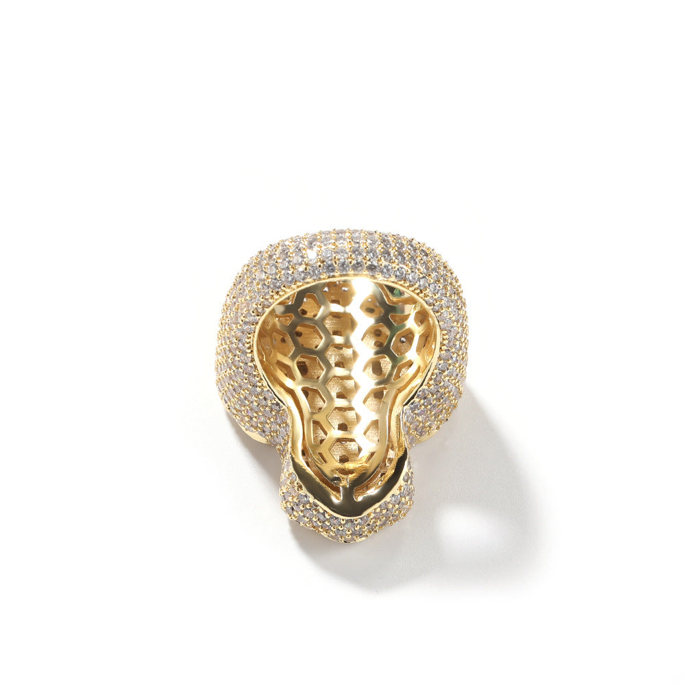18k Gold Plated Iced Out Ring Boys Girls Zircon Fashion Christian Rings