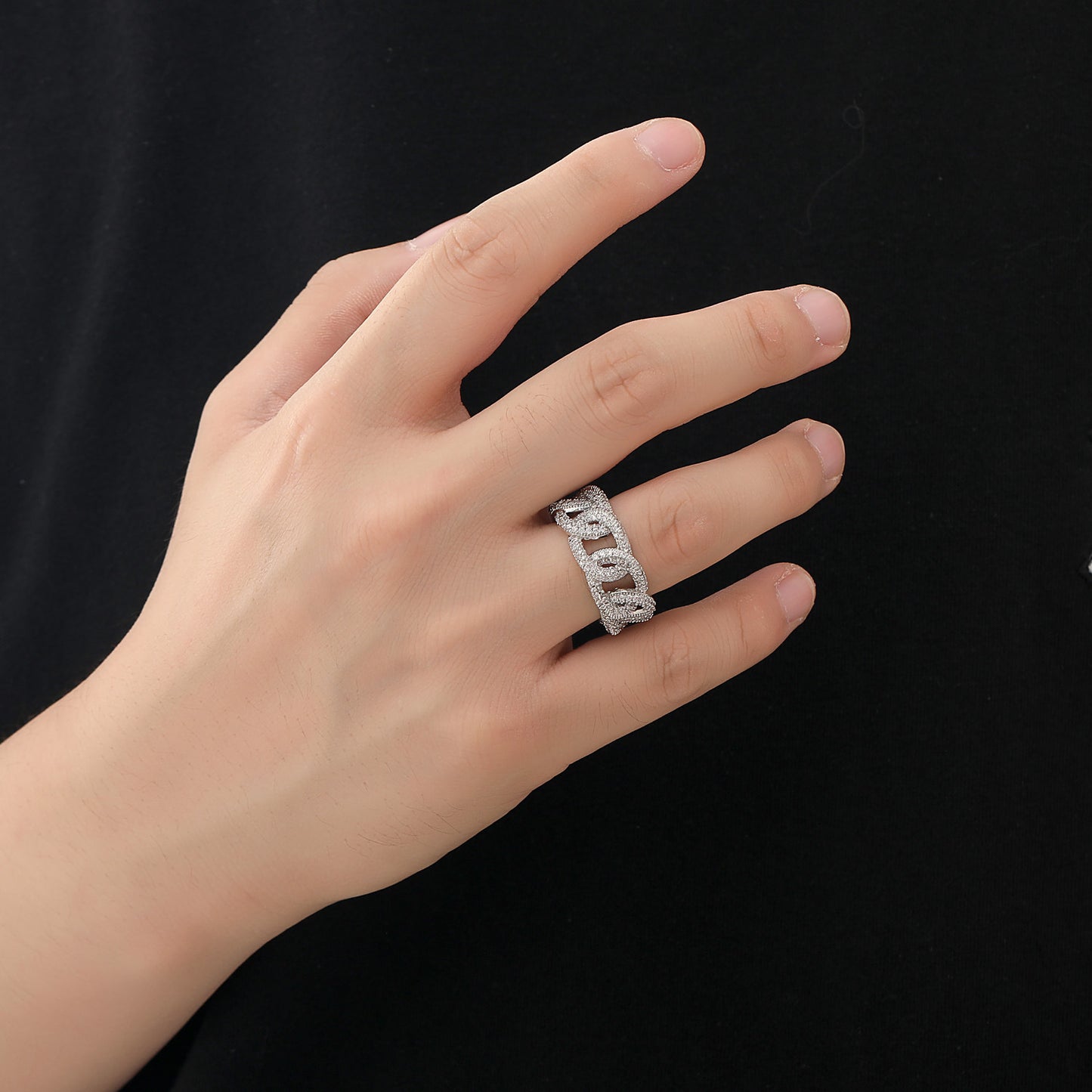 Fashion Classic CZ Cuban Prong Charm Ring Jewelry