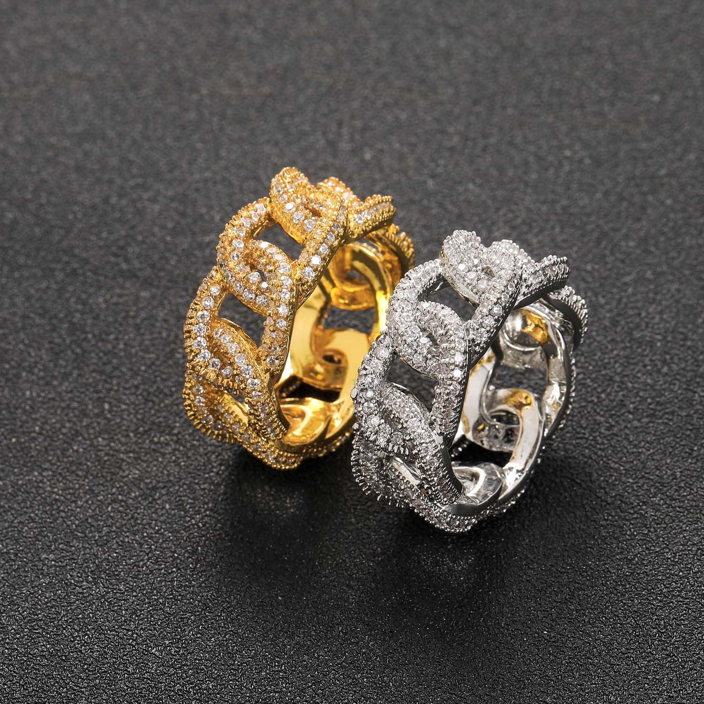 Fashion Classic CZ Cuban Prong Charm Ring Jewelry