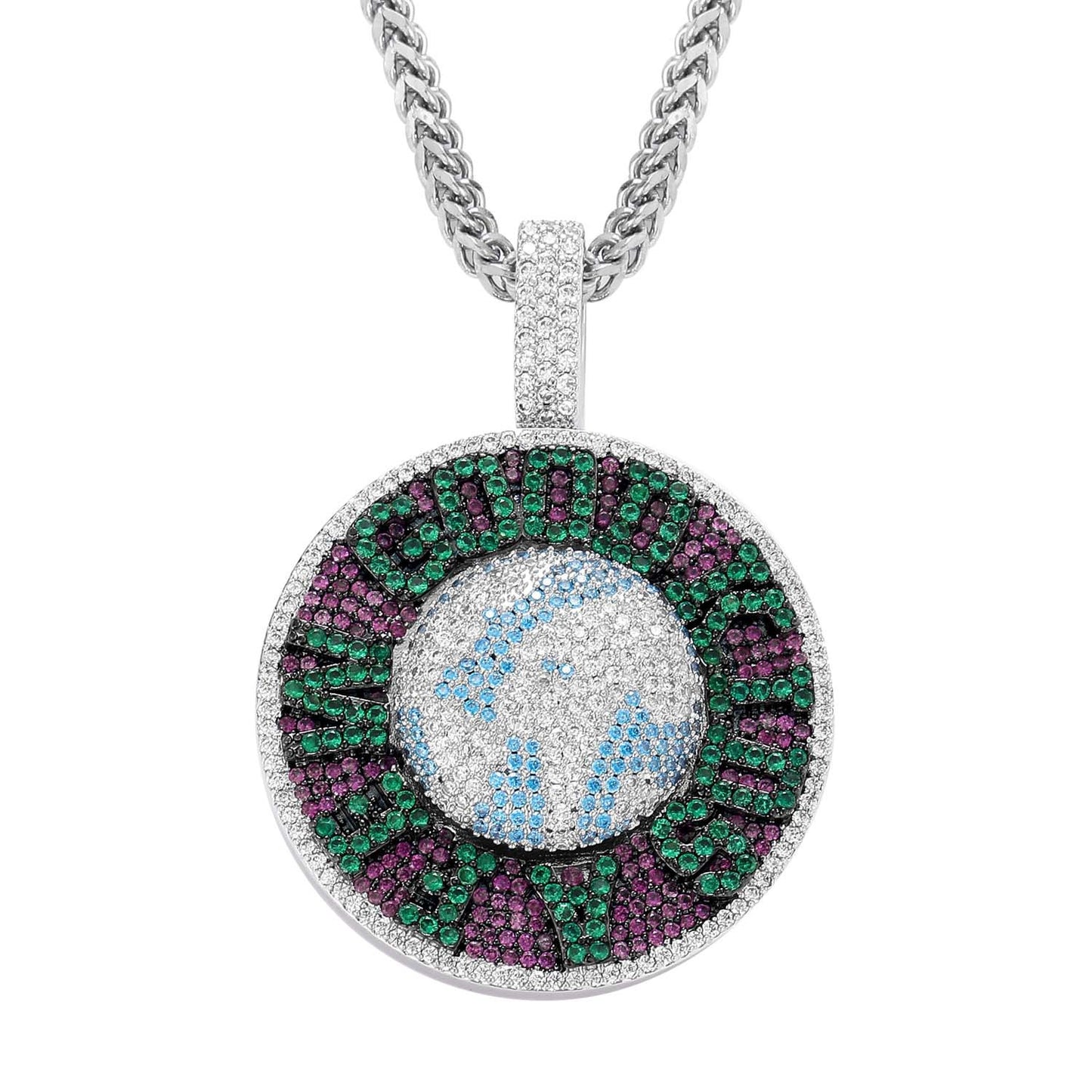 Hiphop Necklace Male AFGK Rotatable Earth Pendant Men Hip-hop Trendy Brand Hanging Jewelry