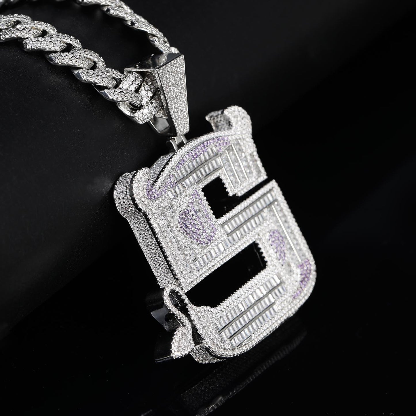 Ins European And American little Devil Pendant S Letter Hip-hop Pendant Necklace Full Zircon Personalized Jewelry