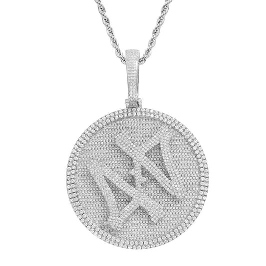 European American Necklace 44 Pendants Can Rotate Large Turntable Heavy Industry Micro-inlaid Zircon Solid Trendy Men Hip-hop Pendant Jewelry