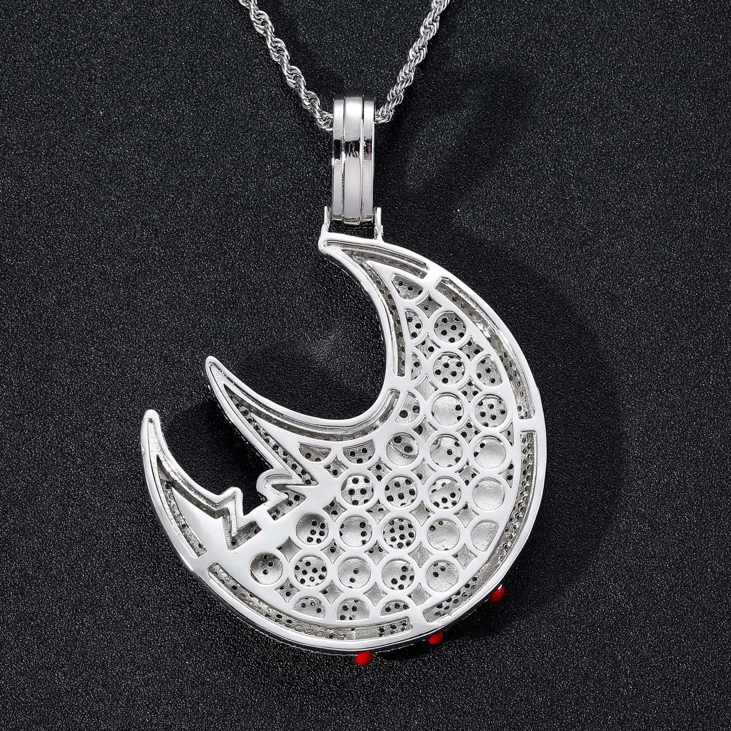 European American Necklace Hiphop Moon Pendant Necklace Trippie Redd Same Exaggerated Funny Hip Hop Necklace Jewelry