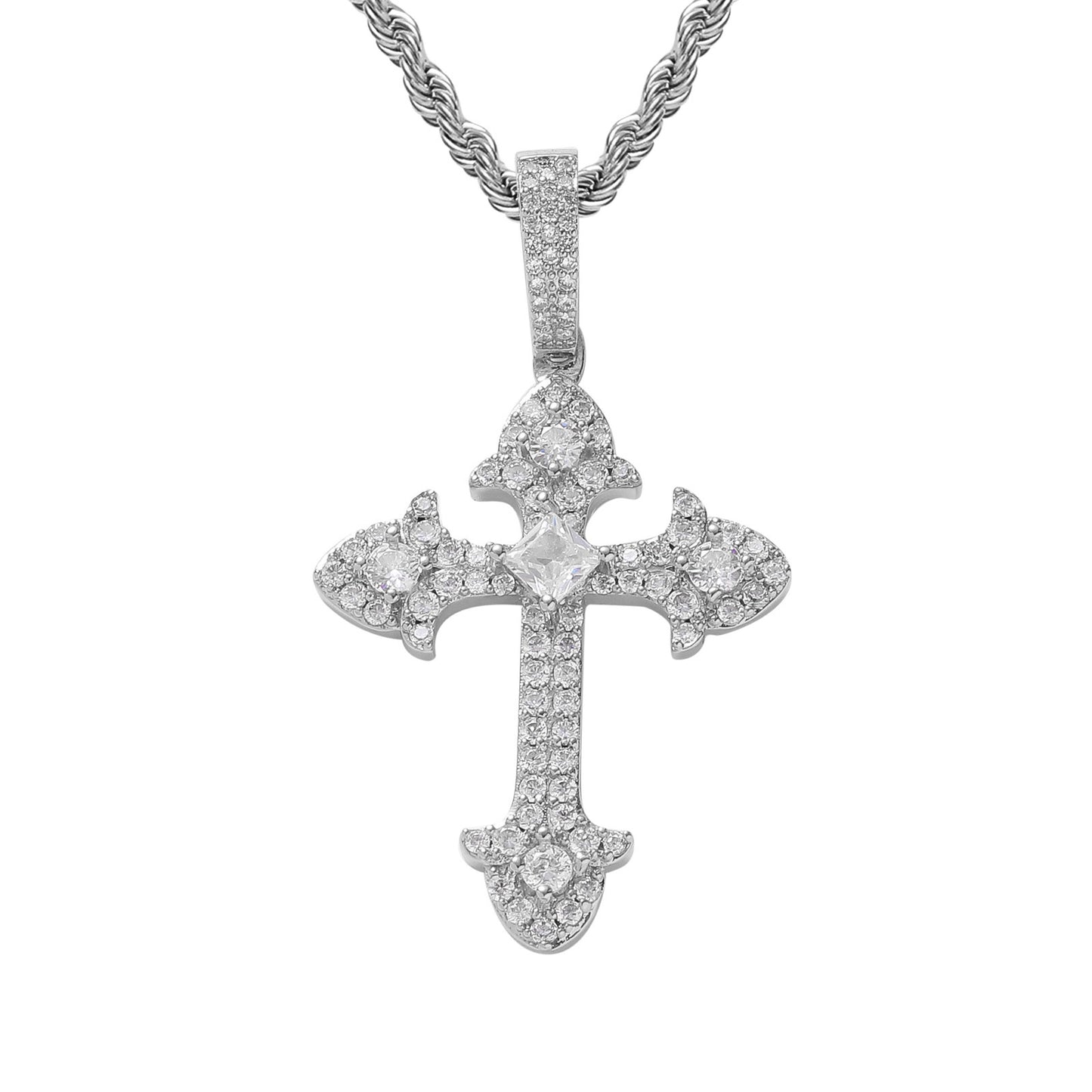 Beautiful Hip Hop Men's Cross Pendant Purple Zircon Personality Simple Fashion Charm Pendant