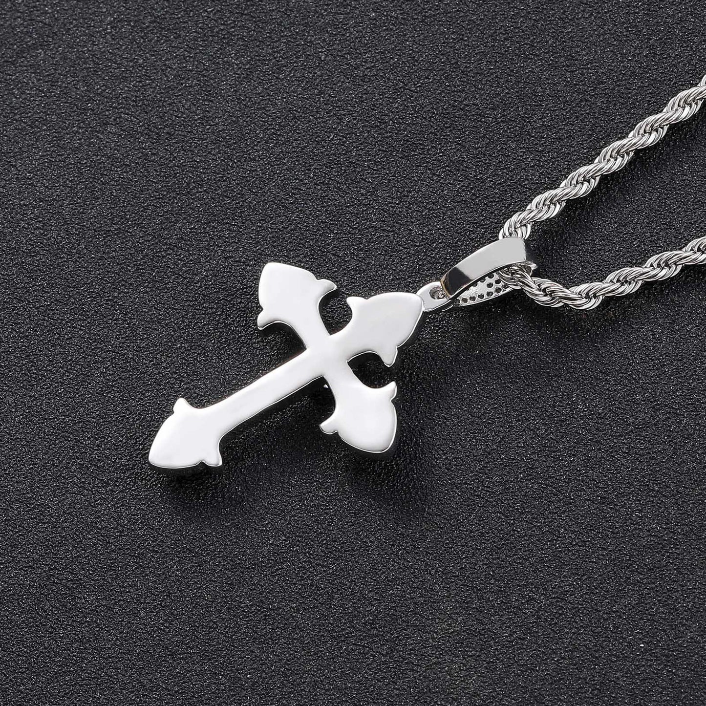 Beautiful Hip Hop Men's Cross Pendant Purple Zircon Personality Simple Fashion Charm Pendant