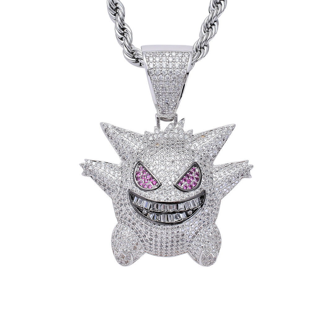 Hip Hop Pendant Pokemon Gengar Pendant Personality Fashion Brand Hip Hop Necklace Jewelry