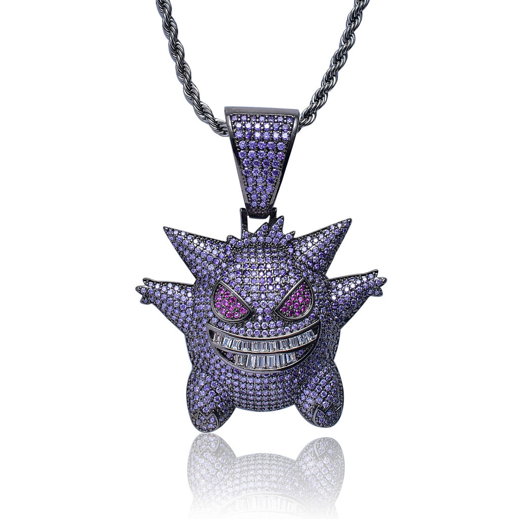 Hip Hop Pendant Pokemon Gengar Pendant Personality Fashion Brand Hip Hop Necklace Jewelry