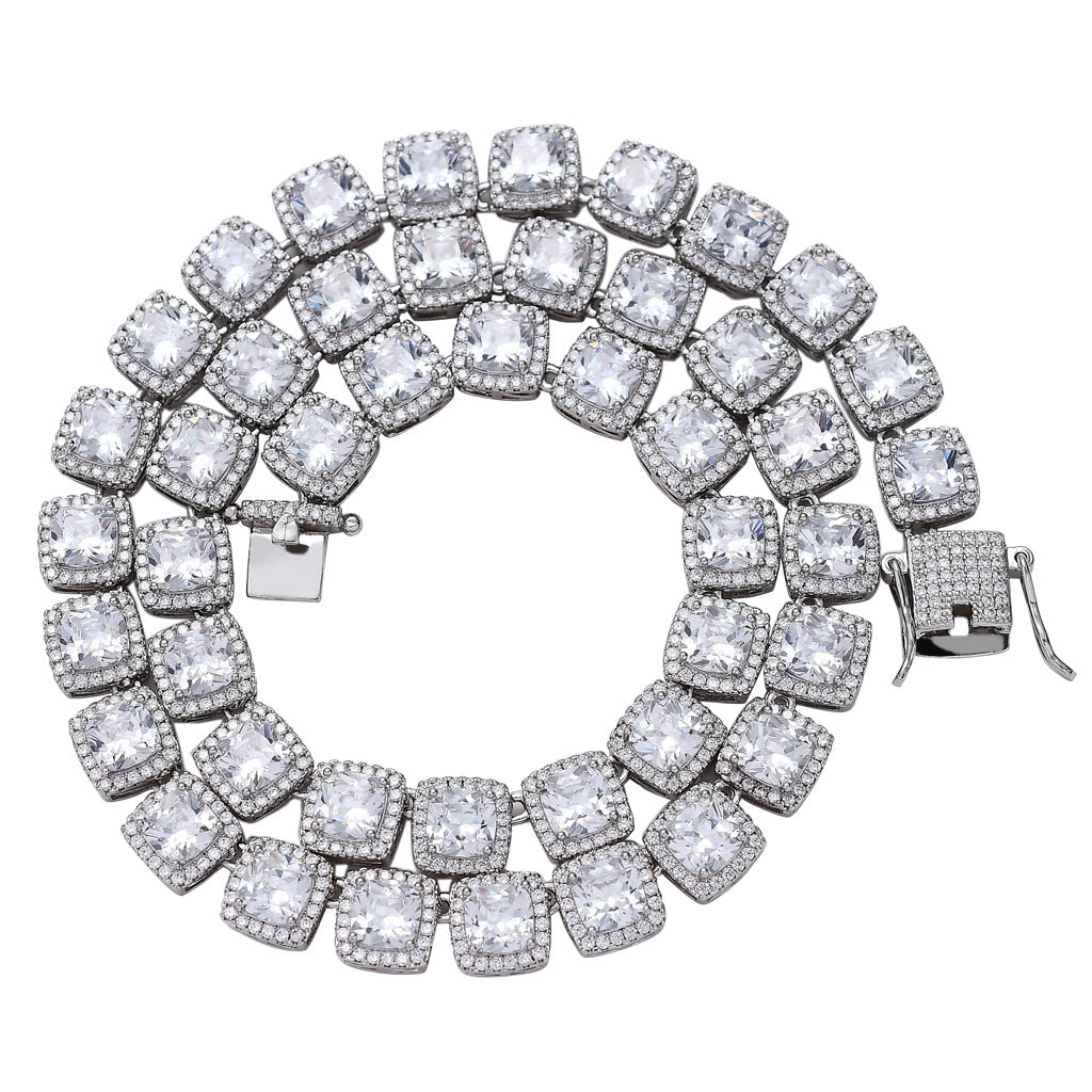 European American Hiphop Tennis Link Chain 10mm Micro Pave Zircon Necklace Men Necklace Personality Fashion Jewelry