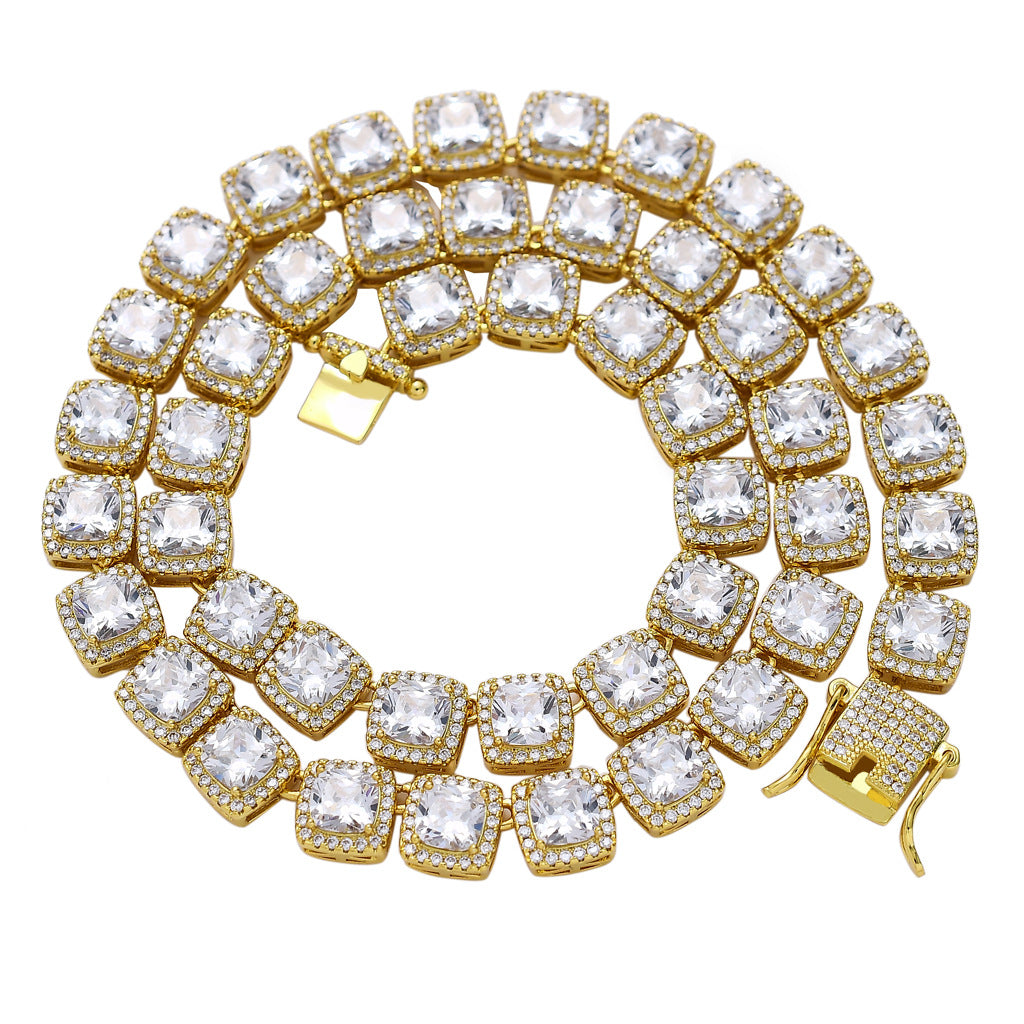 European American Hiphop Tennis Link Chain 10mm Micro Pave Zircon Necklace Men Necklace Personality Fashion Jewelry