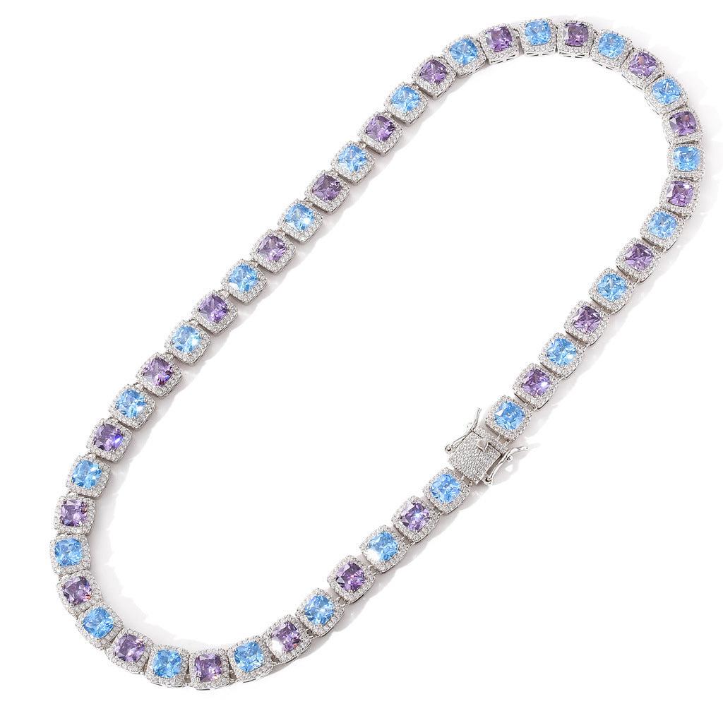 Hot Sale 10MM Square Miami Tennis Link Chain Necklace Jewelry