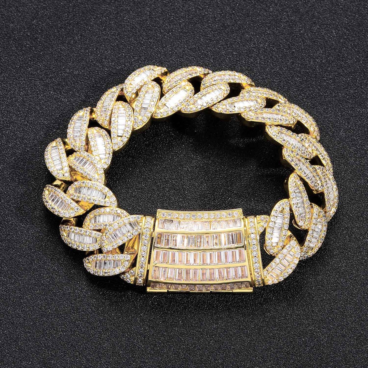 Hip Hop 20MM Box Buckle Miami Heavy Industry Bar Cuban Link Chain Full Zircon Hip Hop Men Necklace Jewelry