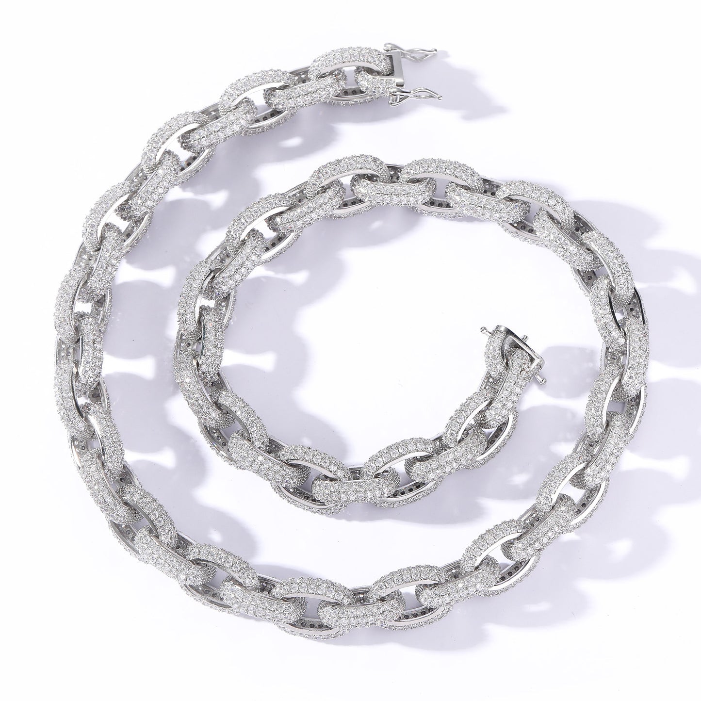 Hip Hop Necklace O-Chain 13mm Micro Paved Zircon Cross Chain Men Jewelry