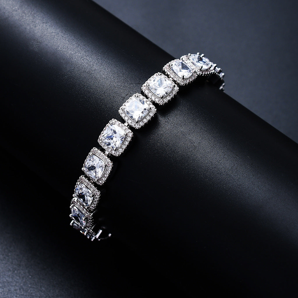 European American Hiphop Tennis Link Chain 10mm Micro Pave Zircon Necklace Men Necklace Personality Fashion Jewelry