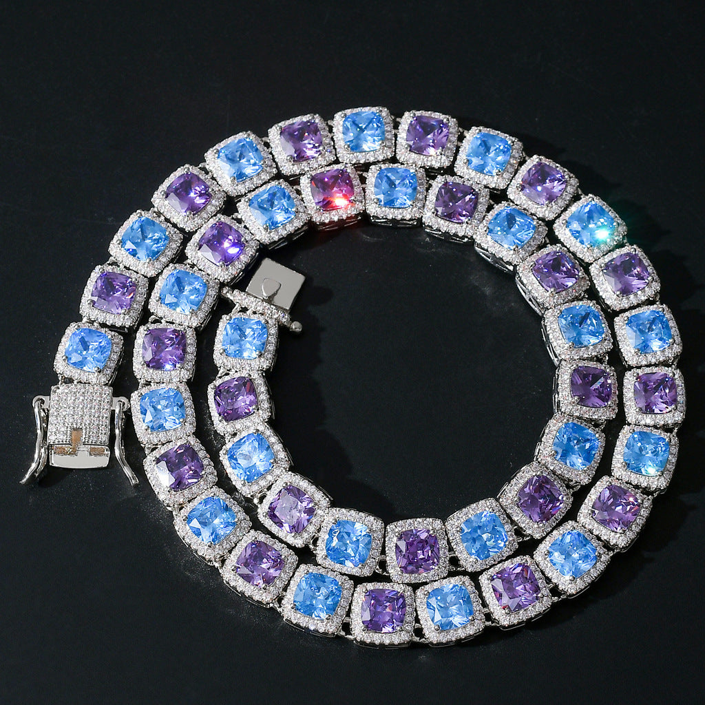 Hot Sale 10MM Square Miami Tennis Link Chain Necklace Jewelry