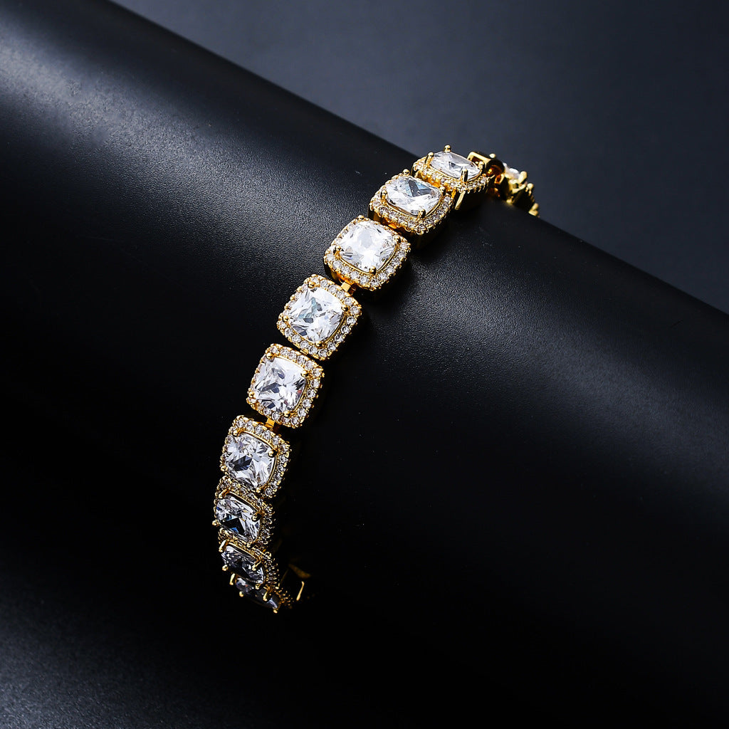 European American Hiphop Tennis Link Chain 10mm Micro Pave Zircon Necklace Men Necklace Personality Fashion Jewelry