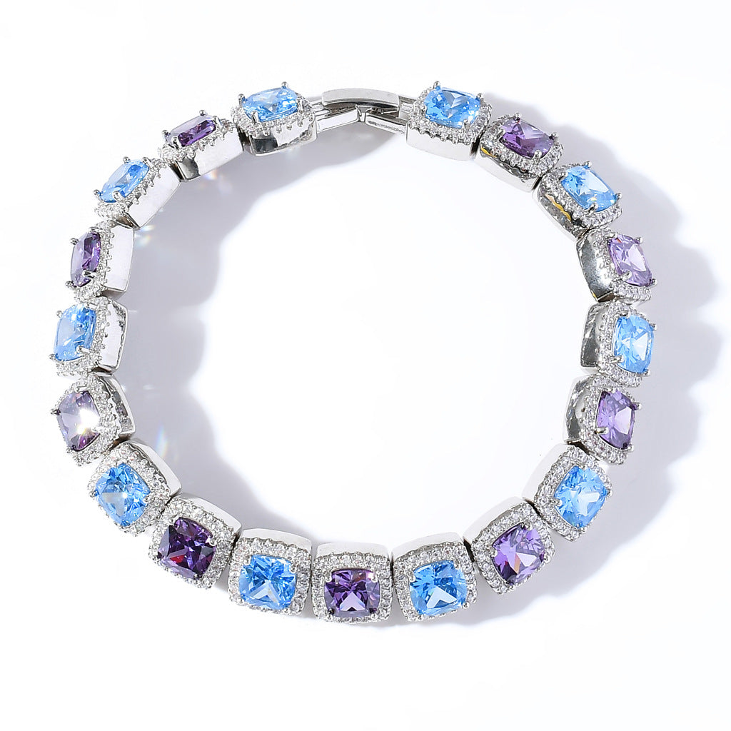 Hot Sale 10MM Square Iced Miami Tennis Link Chain Bracelet Jewelry