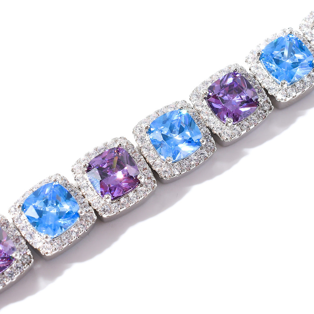 Hot Sale 10MM Square Iced Miami Tennis Link Chain Bracelet Jewelry