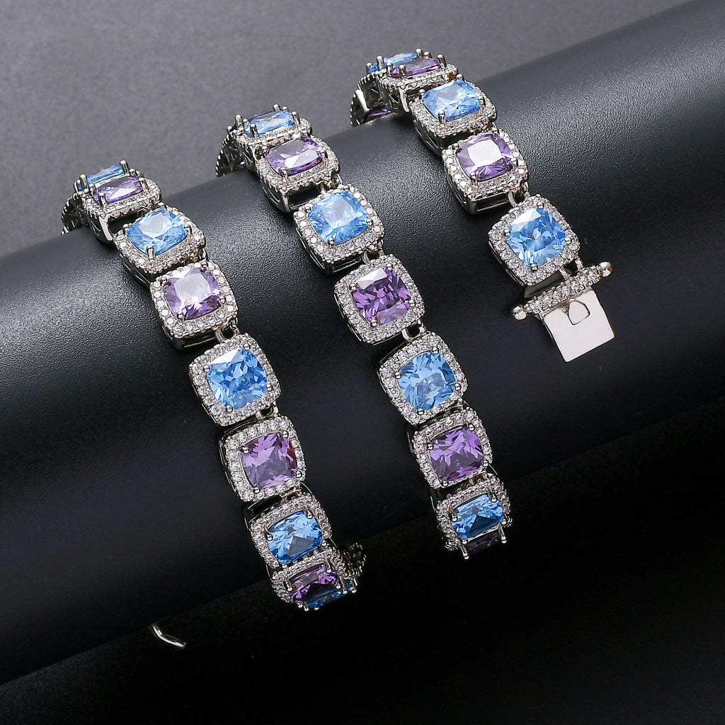 Hot Sale 10MM Square Miami Tennis Link Chain Necklace Jewelry