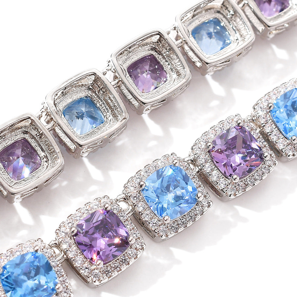 Hot Sale 10MM Square Iced Miami Tennis Link Chain Bracelet Jewelry