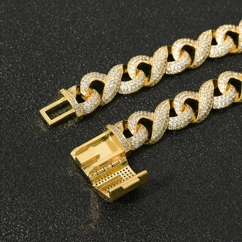 New Arrival 8 Character Infinite Chain Cuban Link Chain Micro Pave Zircon Trendy Hip Hop Necklace Jewelry