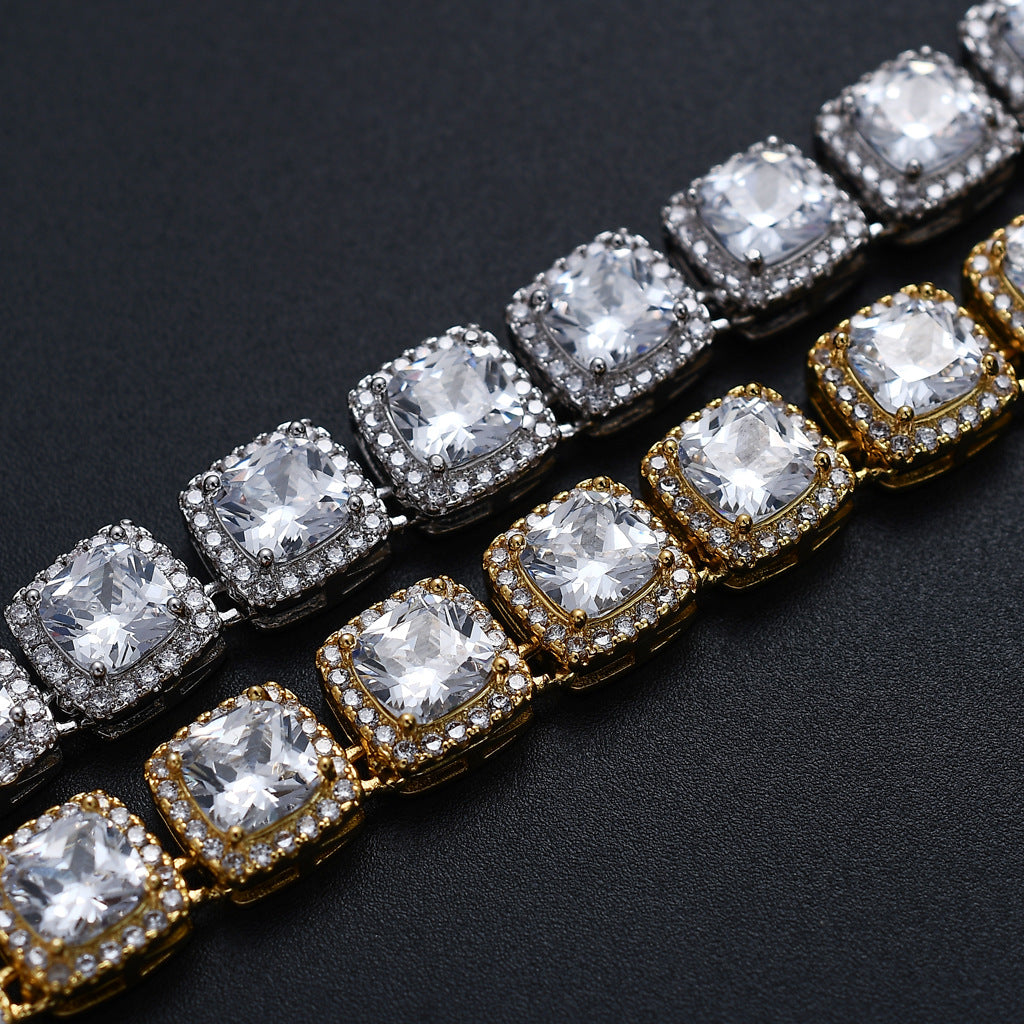 European American Hiphop Tennis Link Chain 10mm Micro Pave Zircon Necklace Men Necklace Personality Fashion Jewelry