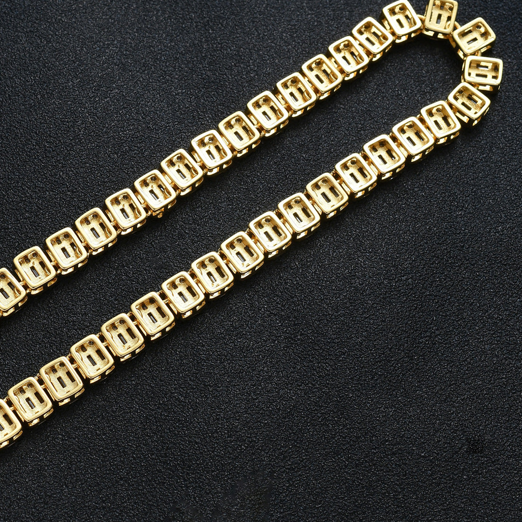 Hip Hop Zirconia Baguette Bracelet Mens Diamond Tennis Bracelet Singers Rappers Bling CZ Bracelets