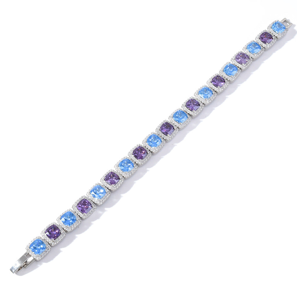 Hot Sale 10MM Square Iced Miami Tennis Link Chain Bracelet Jewelry