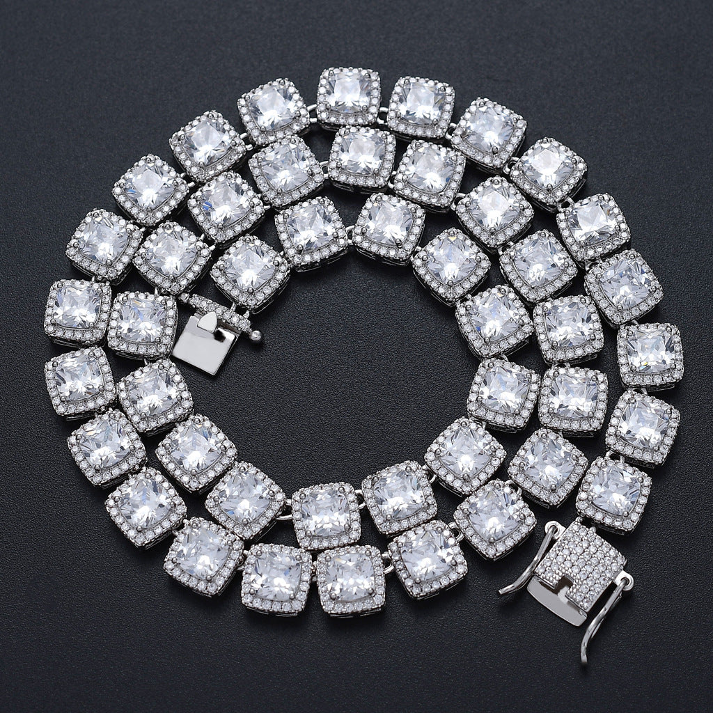 European American Hiphop Tennis Link Chain 10mm Micro Pave Zircon Necklace Men Necklace Personality Fashion Jewelry