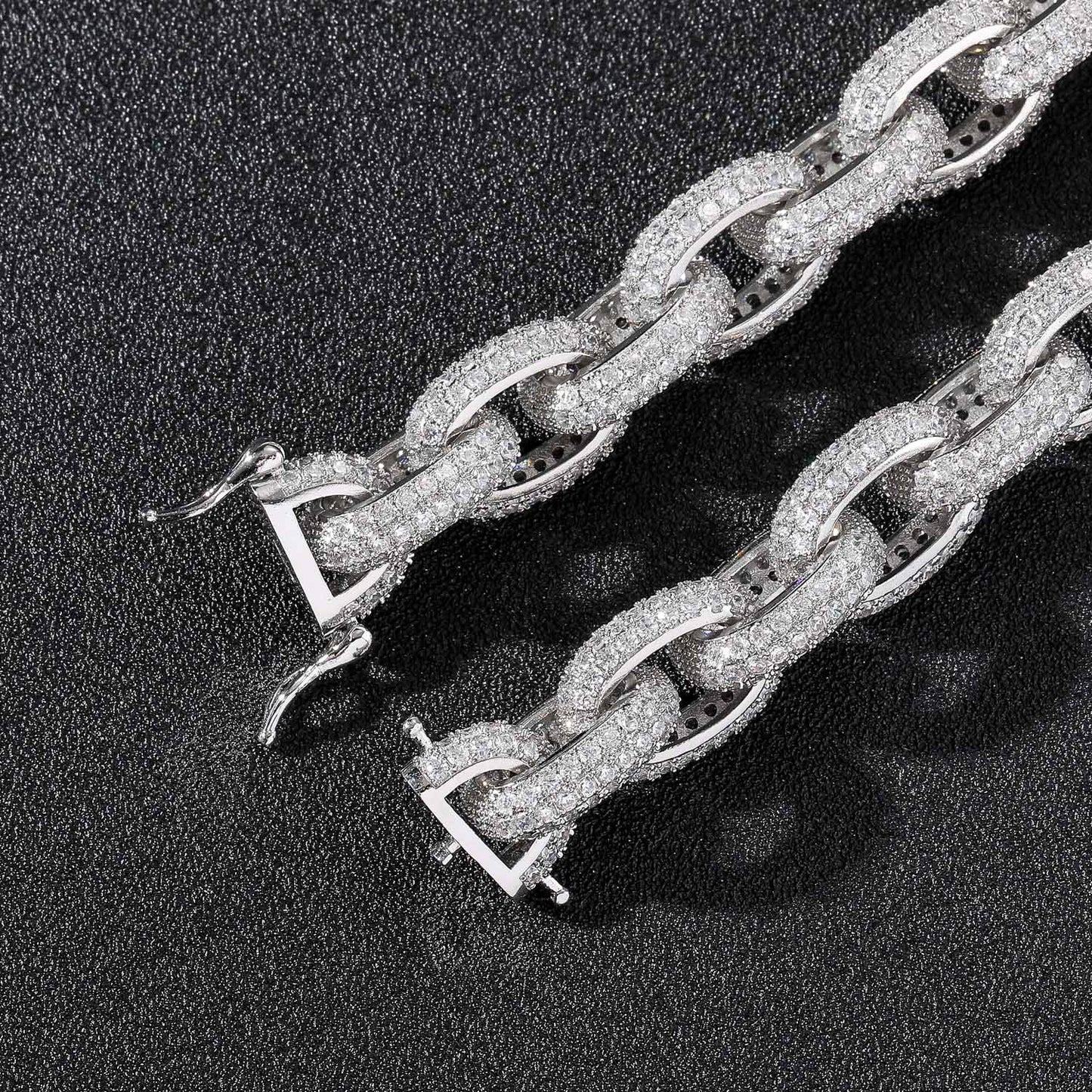 Hip Hop Necklace O-Chain 13mm Micro Paved Zircon Cross Chain Men Jewelry
