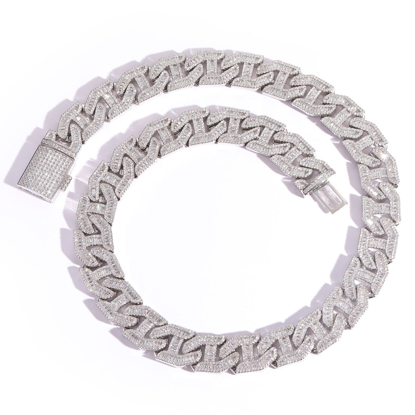 17MM Copper Zircon Wholesale Hip Hop Zircon Cuban Link Chain Gold Men Necklace 14K Diamond Jewelry Cuban Chain Necklace