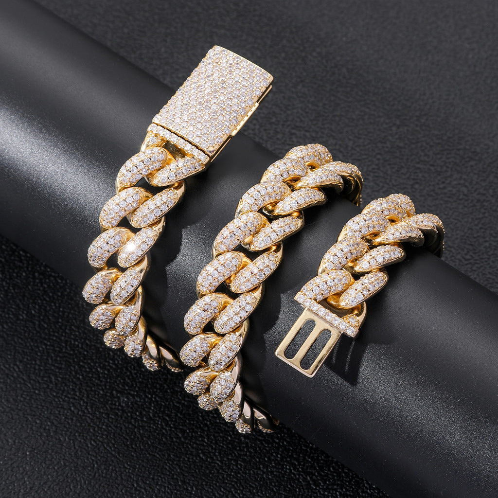 20mm Cuban Link Chain Iced Out Miami Lock Domineering Ancient Necklace Micro Pave ZirconHiphop Men Necklace Jewelry