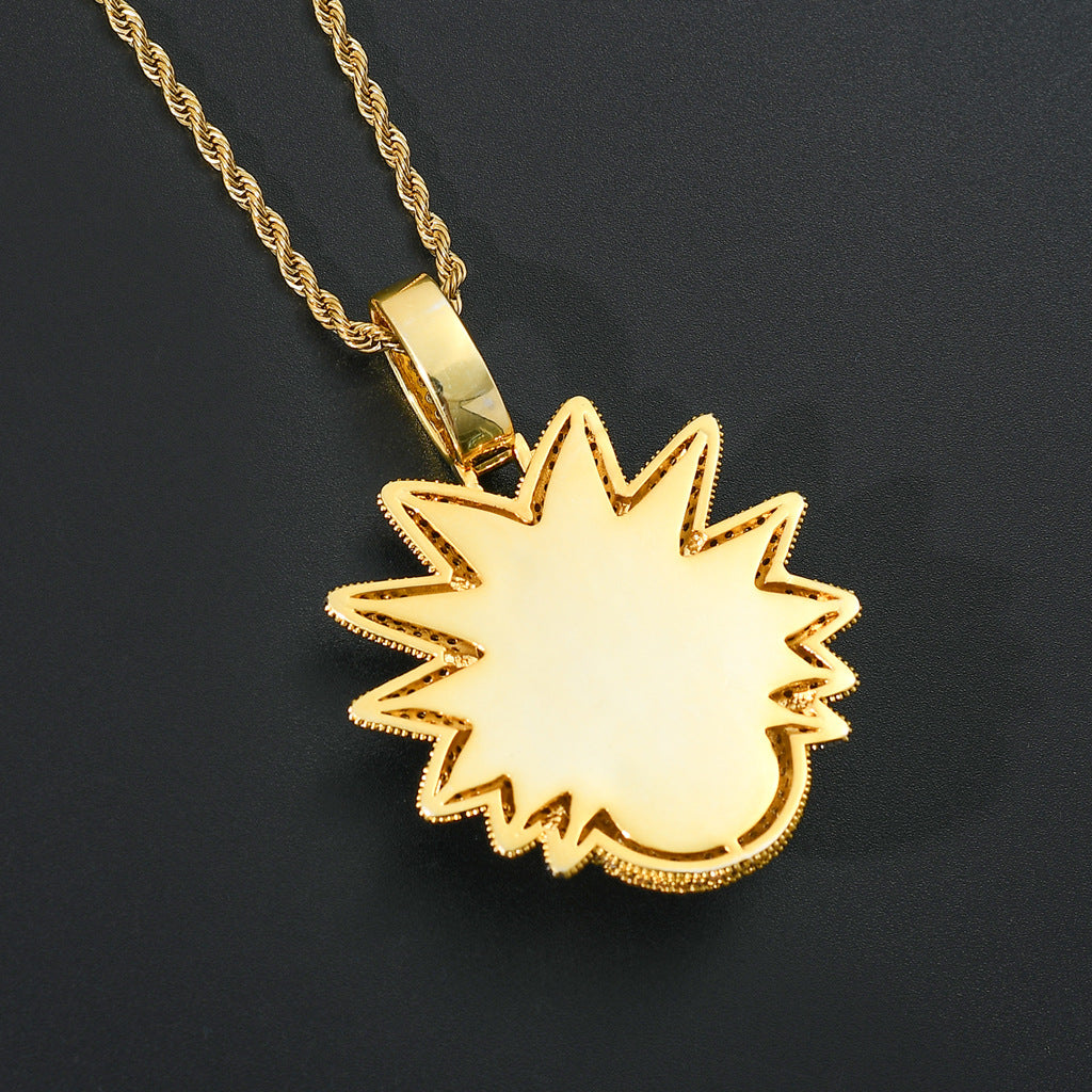 Brass With Zircon Anime Character Rick Avatar Pendant Necklace Collar Con Colgante De Rick