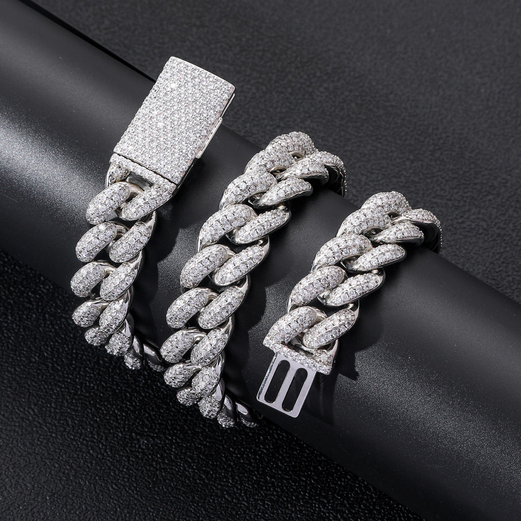 20mm Cuban Link Chain Iced Out Miami Lock Domineering Ancient Necklace Micro Pave ZirconHiphop Men Necklace Jewelry