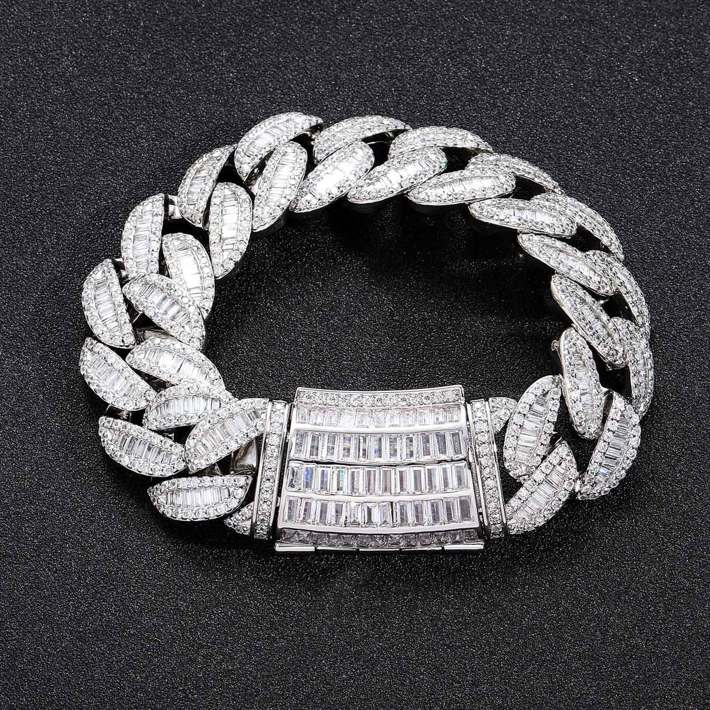 Hip Hop 20MM Box Buckle Miami Heavy Industry Bar Cuban Link Chain Full Zircon Hip Hop Men Necklace Jewelry