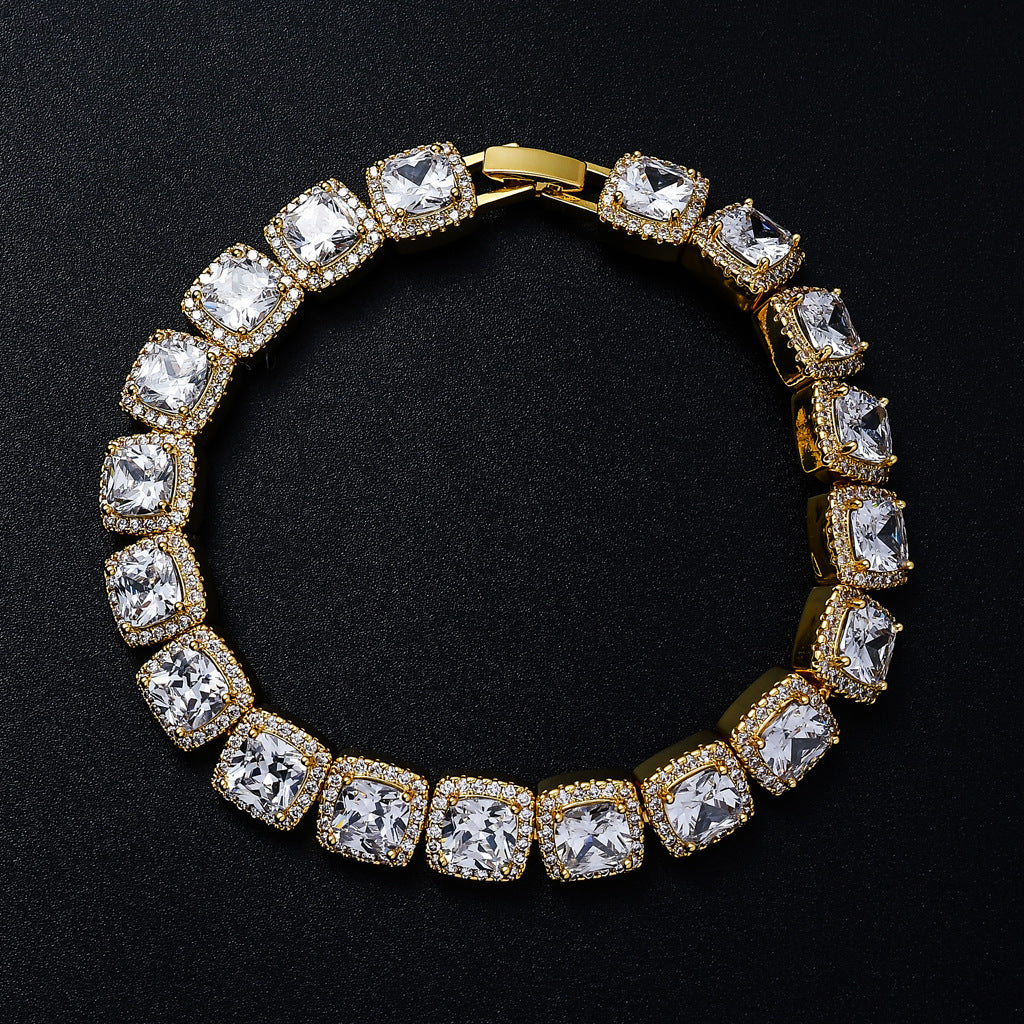 European American Hiphop Tennis Link Chain 10mm Micro Pave Zircon Necklace Men Necklace Personality Fashion Jewelry