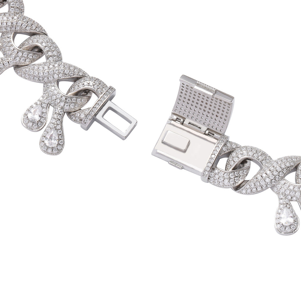 Men Lip Drooling Pendant Hip Hop Necklace Infinite Cuba Chain Full Zircon Necklace