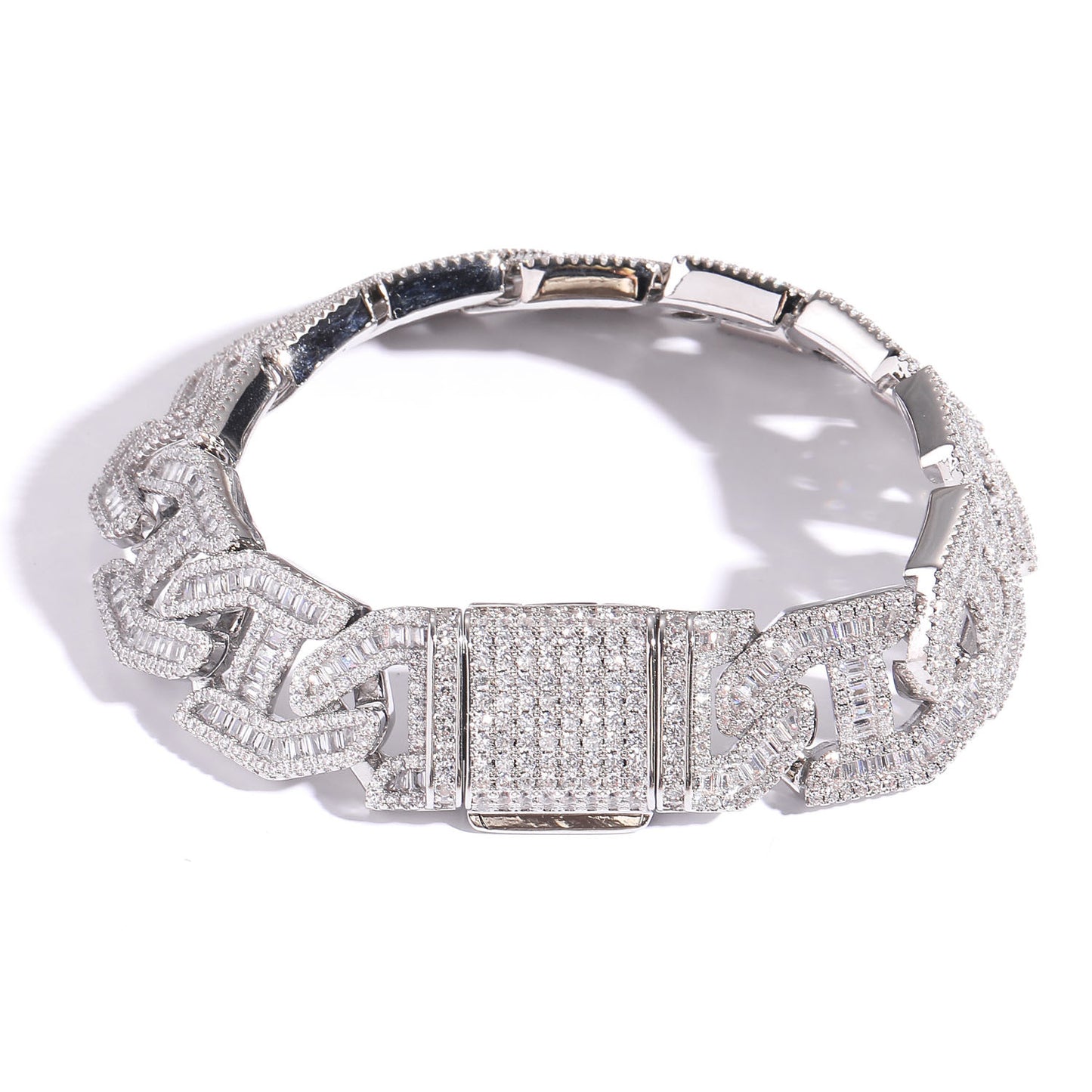 17MM Copper Zircon Wholesale Hip Hop Zircon Cuban Link Chain Gold Men Braceelet 14K Diamond Jewelry Cuban Chain Braceelet