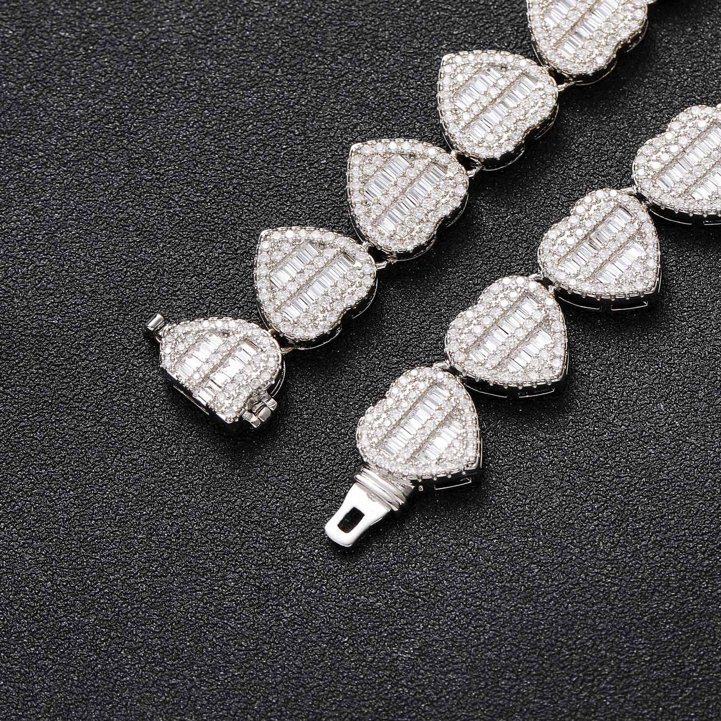 12mm Mixed T-square Zirconia Love Necklace Tide Brand Hip Hop Jewelry