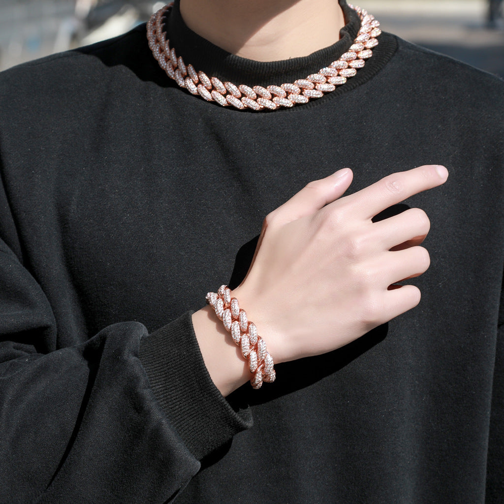 20mm Cuban Link Chain Iced Out Miami Lock Domineering Ancient Bracelet Micro Pave ZirconHiphop Men Bracelet Jewelry