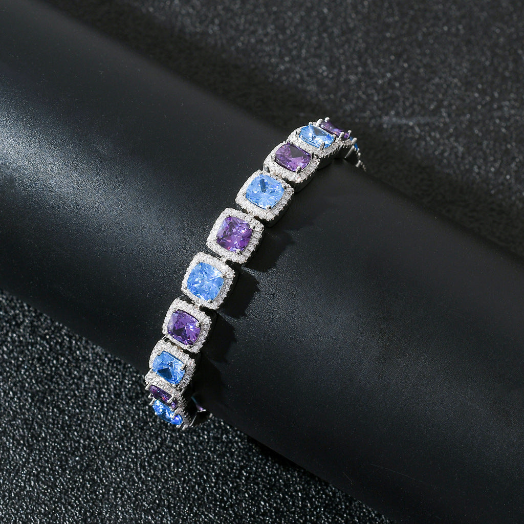 Hot Sale 10MM Square Iced Miami Tennis Link Chain Bracelet Jewelry